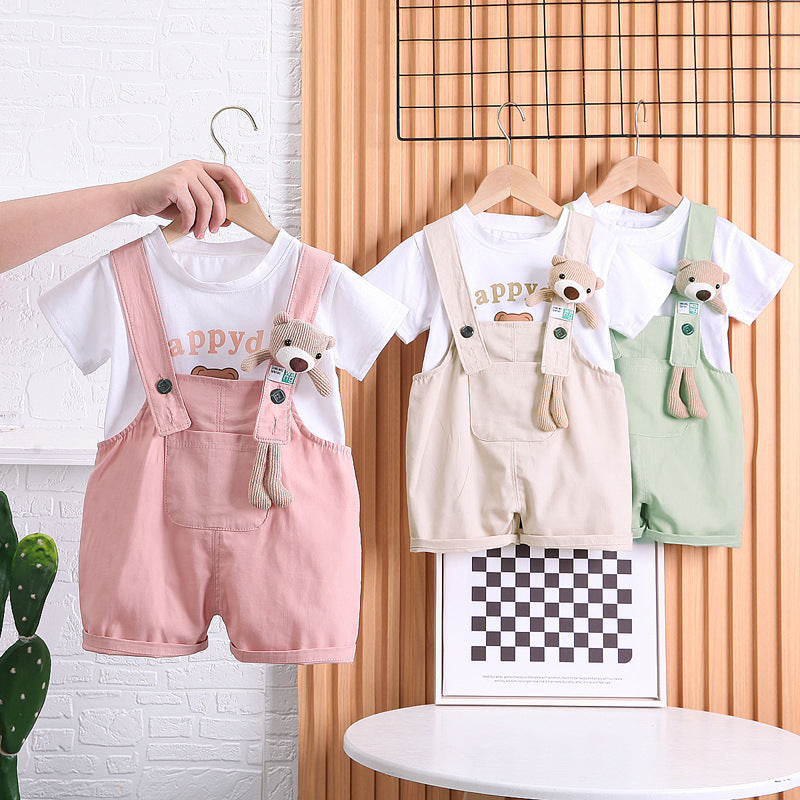 Summer Children Cotton T-shirt Suspender Suit - Boys Summer & Party Dresses - Baby's World