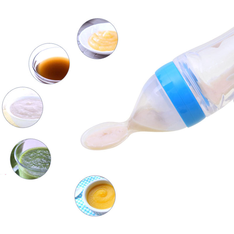 Silicone Squeeze Baby Feeding Bottle with Spoon Bangladesh