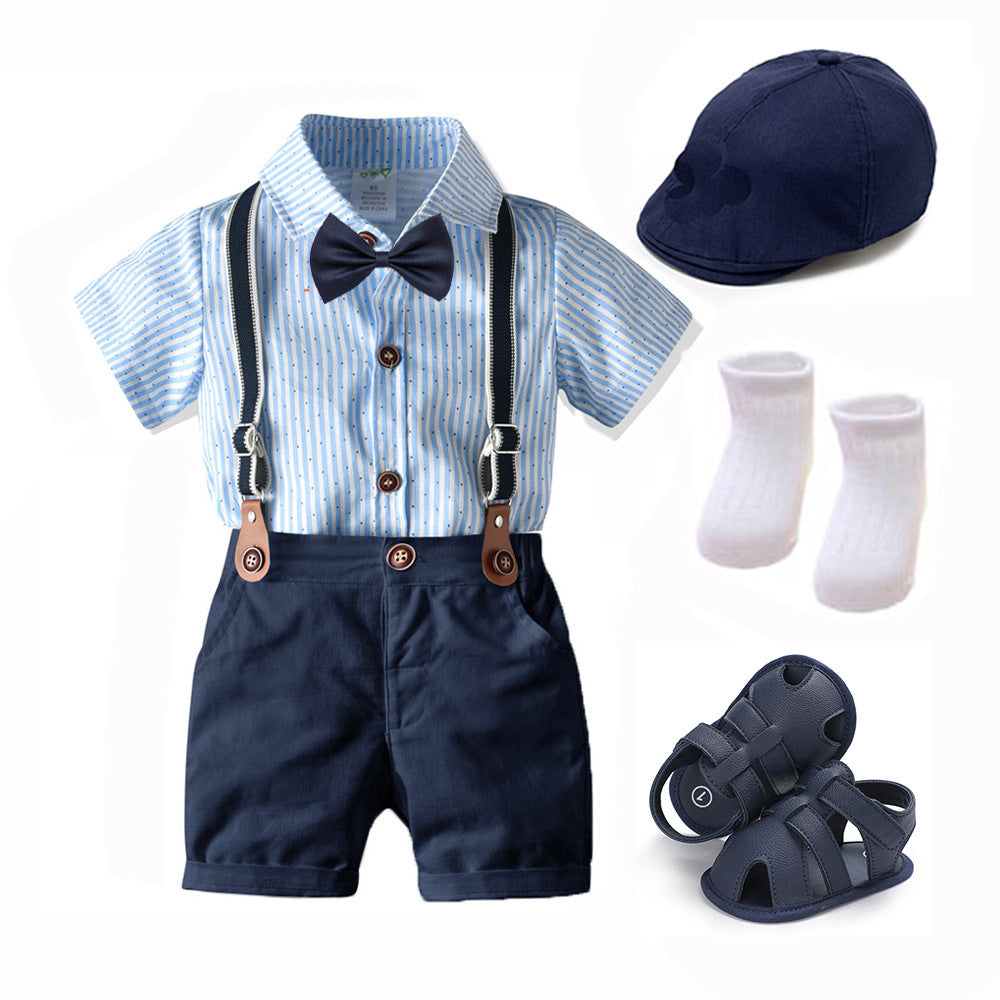 Boys Suit Romper - Boys Baby Suit Romper Short-sleeved Jumpsuit Overalls - Boys Clothing - Baby's World (view 5)