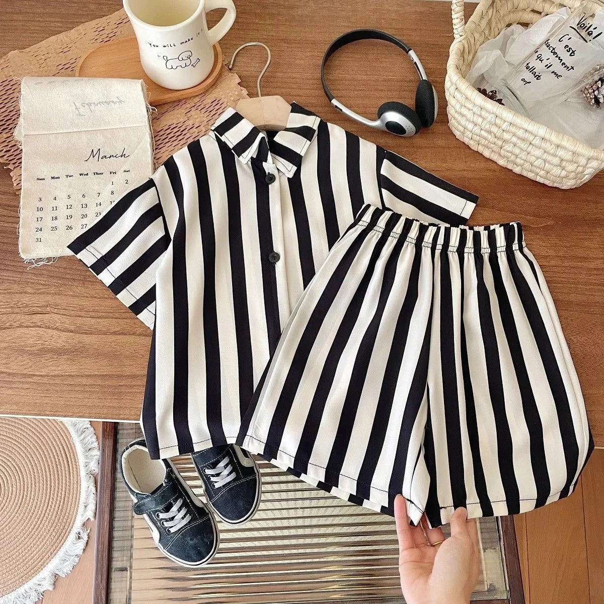 1-6 Age Boys Handsome Two Piece Set Summer Clothing Loose Fashion Children's Short-sleeved Suit Korean Style Kids Clothes
