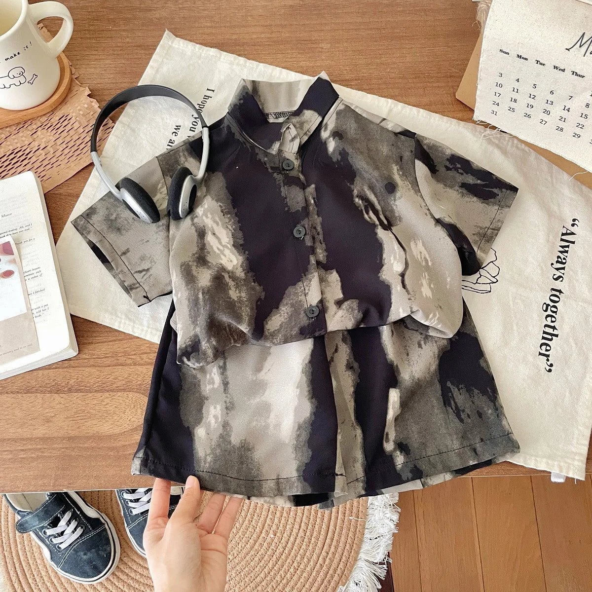 1-6 Age Boys Handsome Two Piece Set Summer Clothing Loose Fashion Children's Short-sleeved Suit Korean Style Kids Clothes