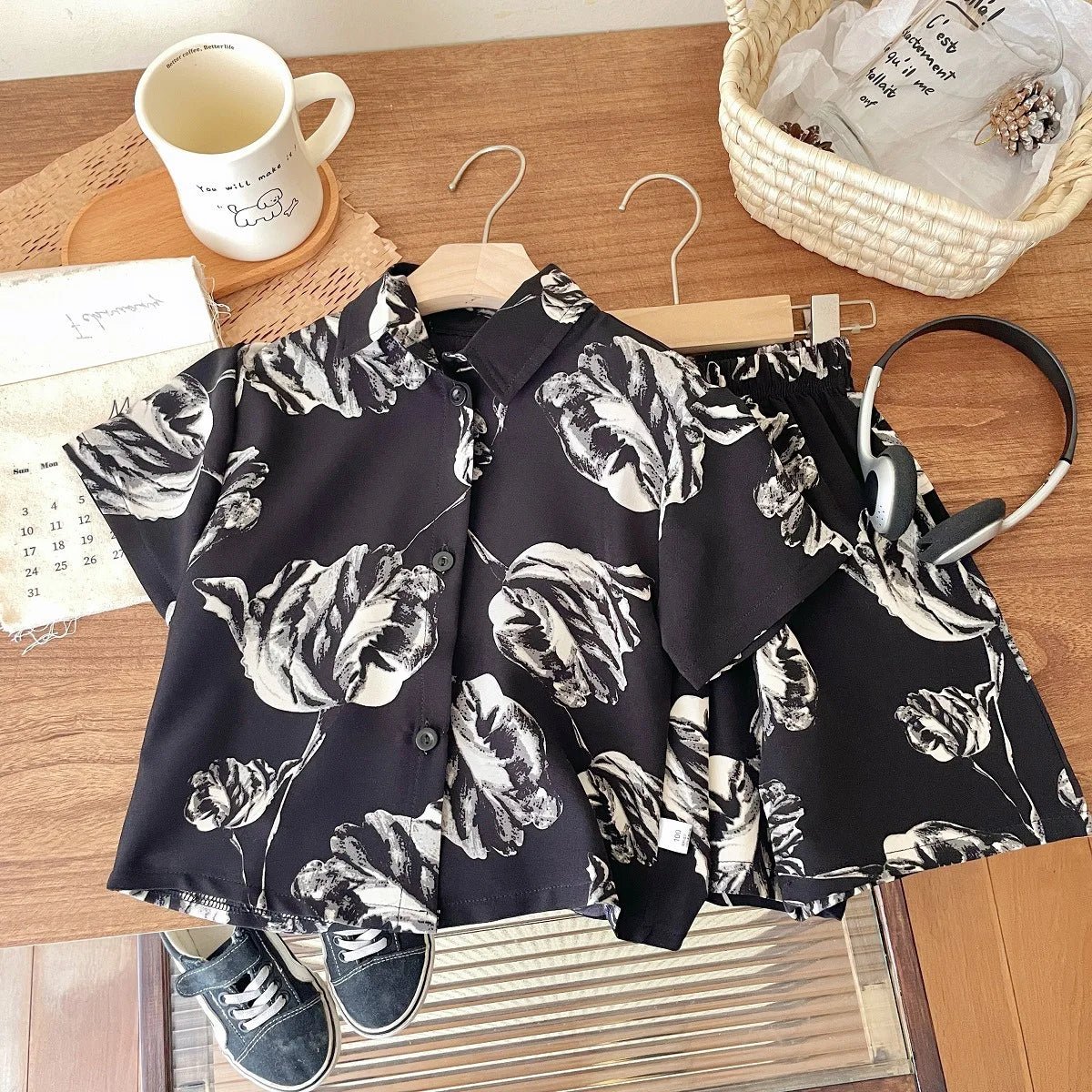 1-6 Age Boys Handsome Two Piece Set Summer Clothing Loose Fashion Children's Short-sleeved Suit Korean Style Kids Clothes