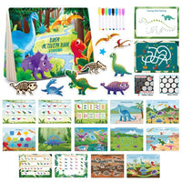 Busy Dinosaur Book Cross border Children s Early Education Cognition Tear out Paste Book Puzzle Quiet Book