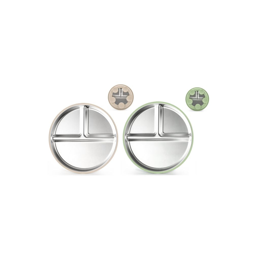 Children s tableware suction cup type 304 stainless steel tableware set with suction cup serving plate baby plate rice plate