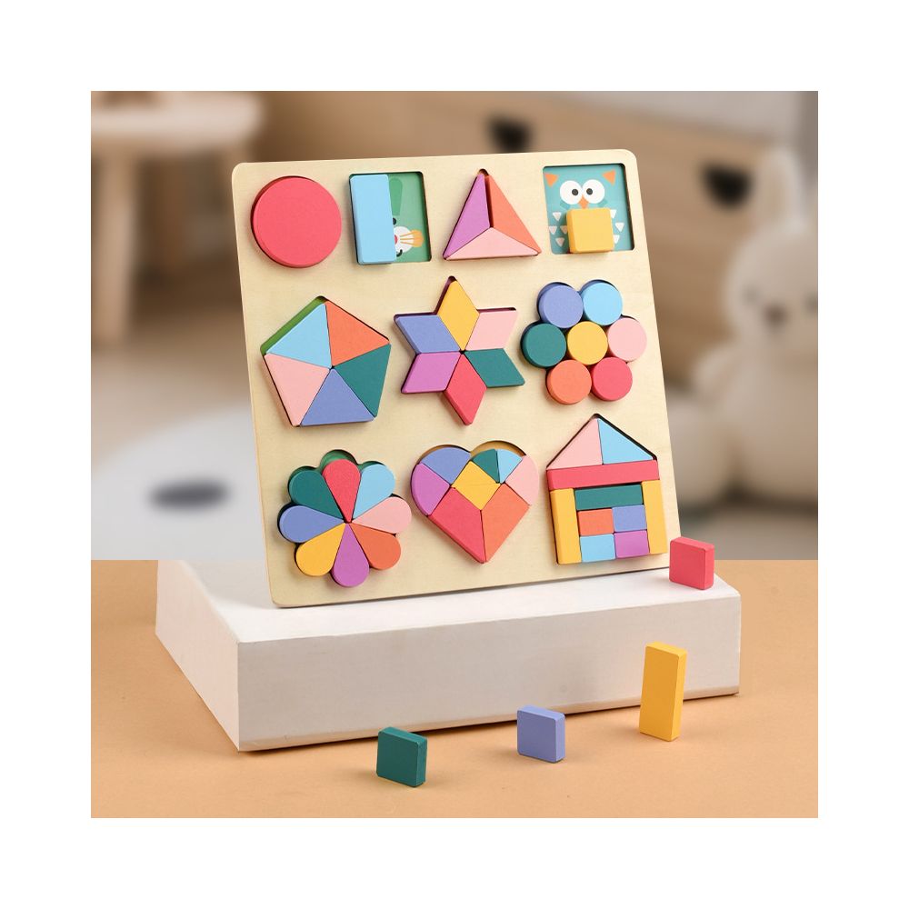 Montessori early childhood education children s intellectual development geometric shape recognition board matching puzzle advanced puzzle toy