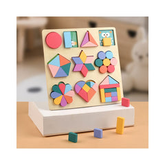 Montessori early childhood education children s intellectual development geometric shape recognition board matching puzzle advanced puzzle toy