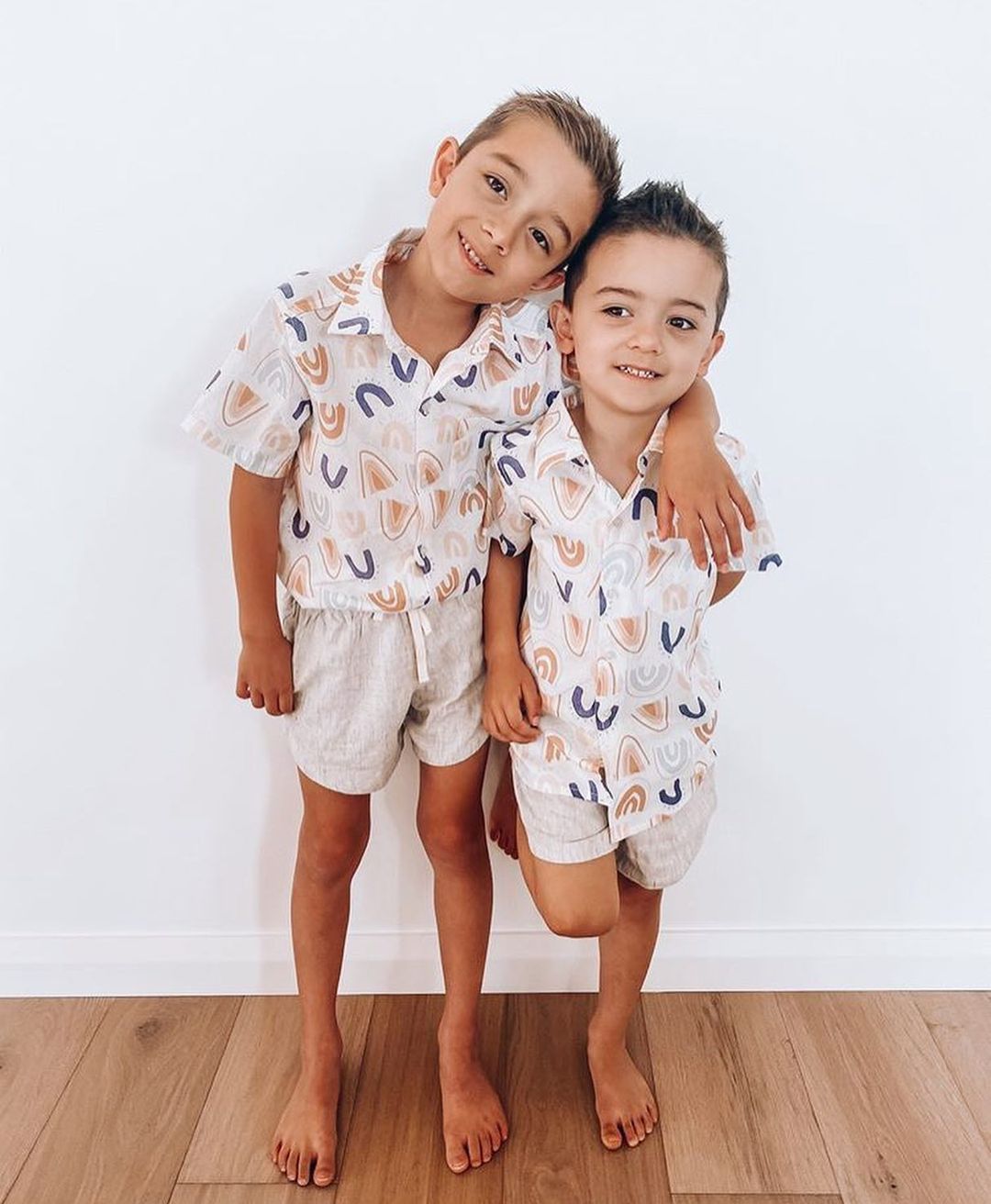 Baby Rainbow Leaves Printed Casual Shorts Suit - Boys Summer & Party Dresses - Baby's World (view 3)