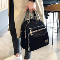 New Style Backpack Korean Version Women's Bag with Sequins, Fashionable Travel Backpack, Versatile Large Capacity Dual-Use Bag Trendy