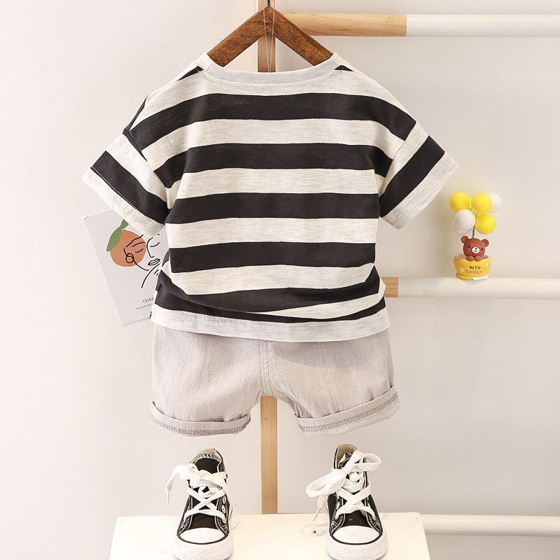 Boys Summer Fashion - Boys' Summer Fashion Casual Striped Short Sleeve Suit - Boys Summer & Party Dresses - Baby's World
