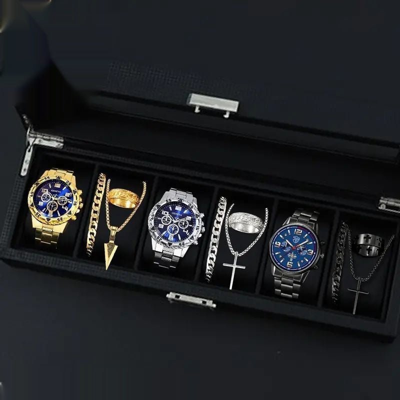 12-set Men's Watches Fashionable Multi-color Assortment Of Quartz Men's Watches - BaBy's World