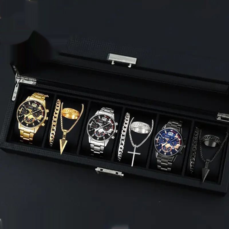 12-set Men's Watches Fashionable Multi-color Assortment Of Quartz Men's Watches - BaBy's World