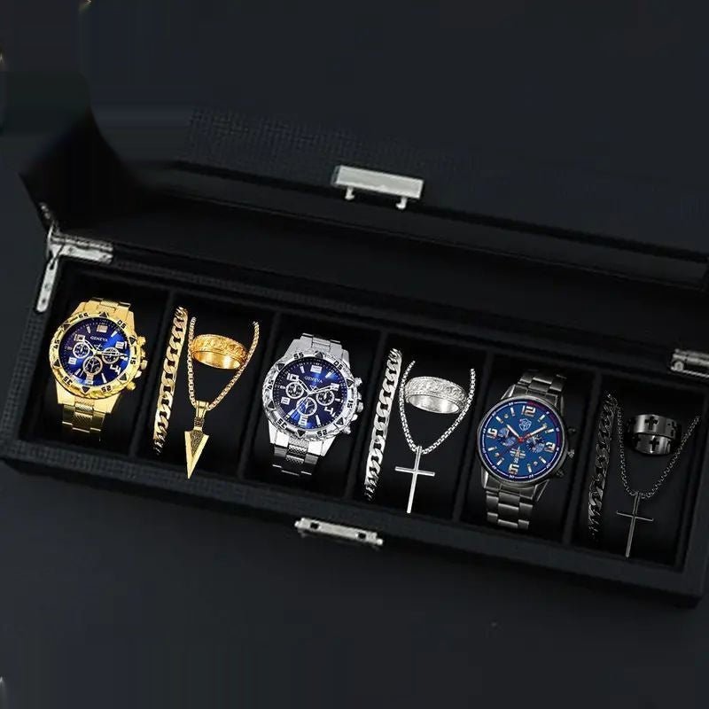 12-set Men's Watches Fashionable Multi-color Assortment Of Quartz Men's Watches - BaBy's World