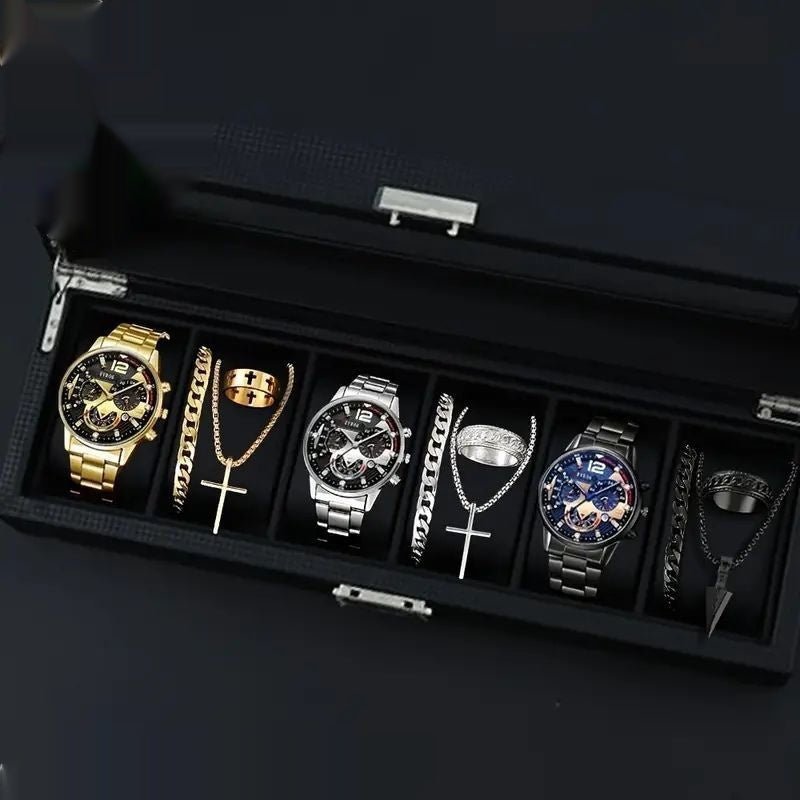 12-set Men's Watches Fashionable Multi-color Assortment Of Quartz Men's Watches - BaBy's World