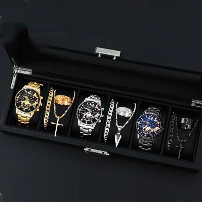 12-set Men's Watches Fashionable Multi-color Assortment Of Quartz Men's Watches - BaBy's World