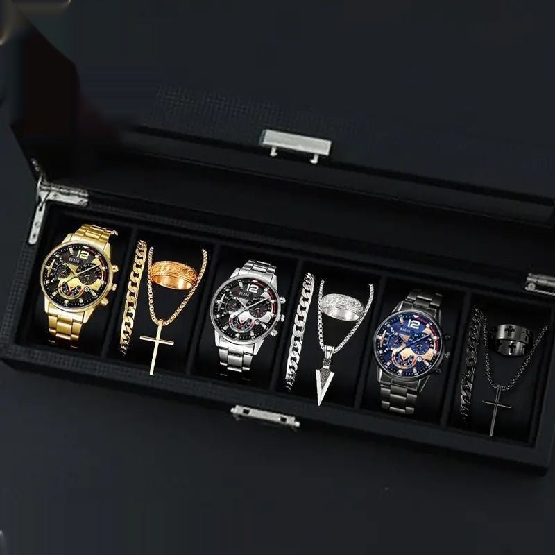 12-set Men's Watches Fashionable Multi-color Assortment Of Quartz Men's Watches - BaBy's World