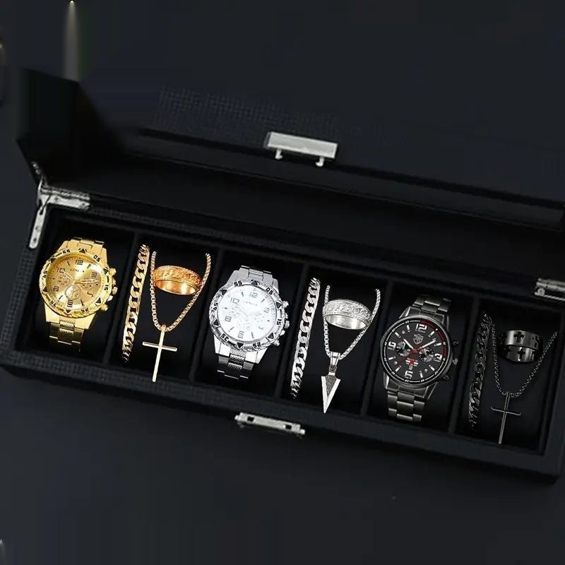12-set Men's Watches Fashionable Multi-color Assortment Of Quartz Men's Watches - BaBy's World