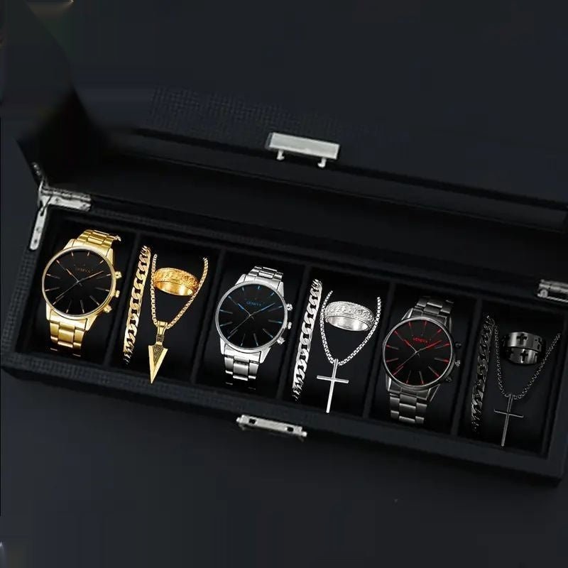 12-set Men's Watches Fashionable Multi-color Assortment Of Quartz Men's Watches - BaBy's World