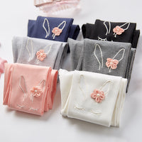 2024 Spring and Autumn New Children's Leggings Girls' Long Cartoon Cute Thin Cropped Cotton Baby Pants