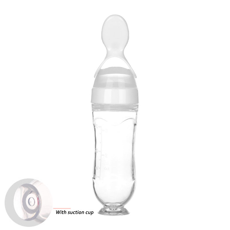 Silicone Squeeze Baby Feeding Bottle with Spoon Bangladesh