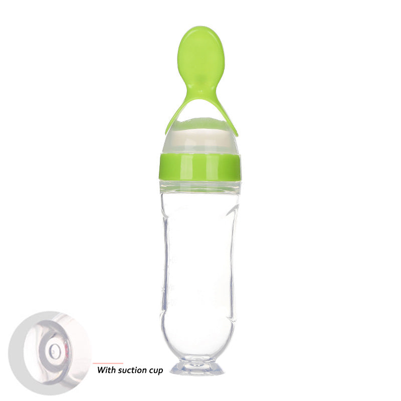 Silicone Squeeze Baby Feeding Bottle with Spoon Bangladesh