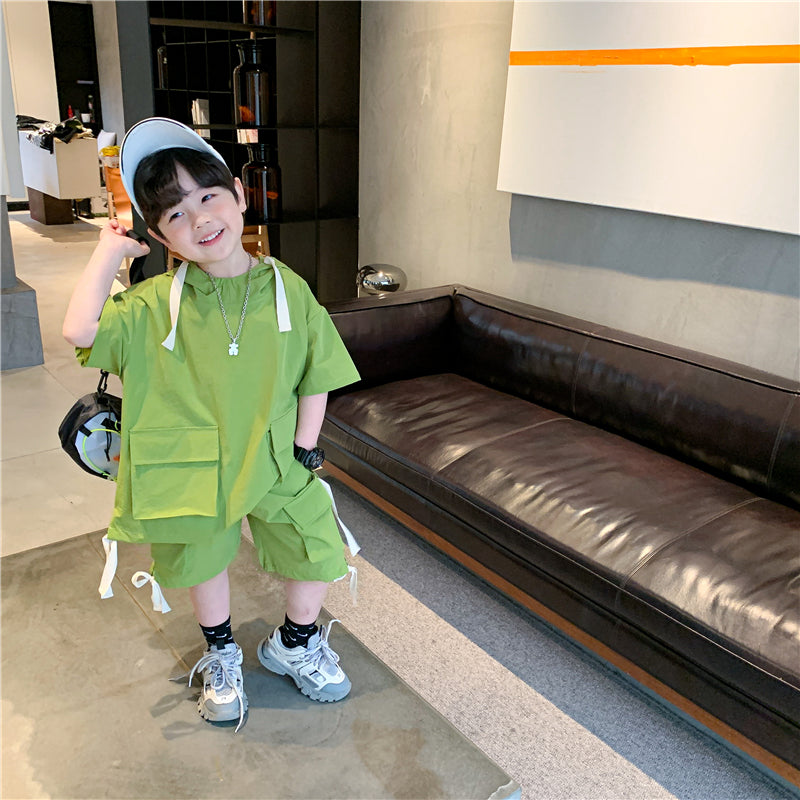 Boys Short Sleeved - Boys Short-sleeved Suit Summer New Baby Handsome Jacket Shorts Children's Korean Version Of The Western