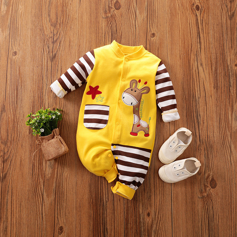 Baby Romper Romper Newborn Long-sleeved Romper Spring And Autumn Summer Cotton Baby Clothes - Boys Summer & Party Dresses