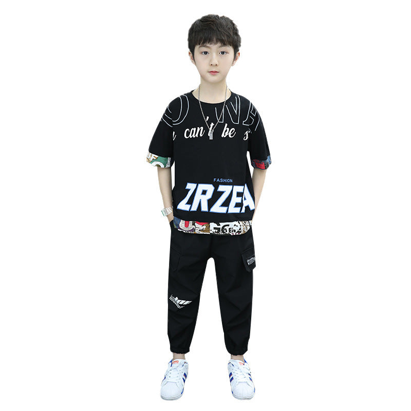 Children Boys Summer - Children's Boys' Summer Suit New Summer Leisure For Middle School Boys - Boys & Kids dresses - Baby's
