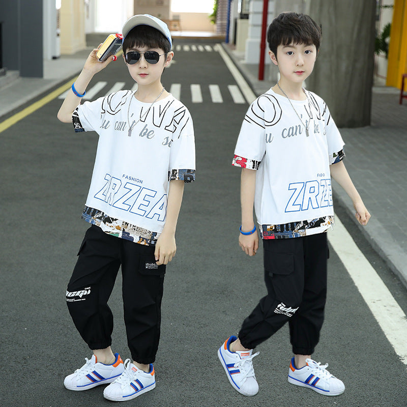 Children Boys Summer - Children's Boys' Summer Suit New Summer Leisure For Middle School Boys - Boys & Kids dresses - Baby's