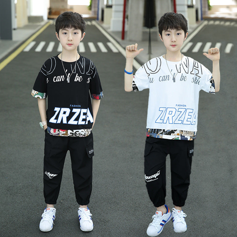 Children Boys Summer - Children's Boys' Summer Suit New Summer Leisure For Middle School Boys - Boys & Kids dresses - Baby's