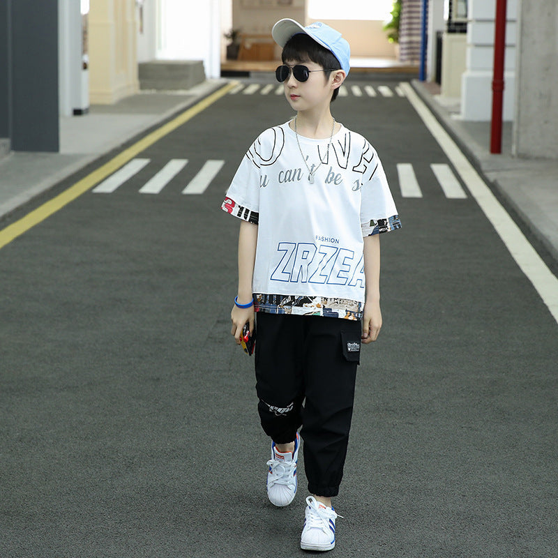 Children Boys Summer - Children's Boys' Summer Suit New Summer Leisure For Middle School Boys - Boys & Kids dresses - Baby's