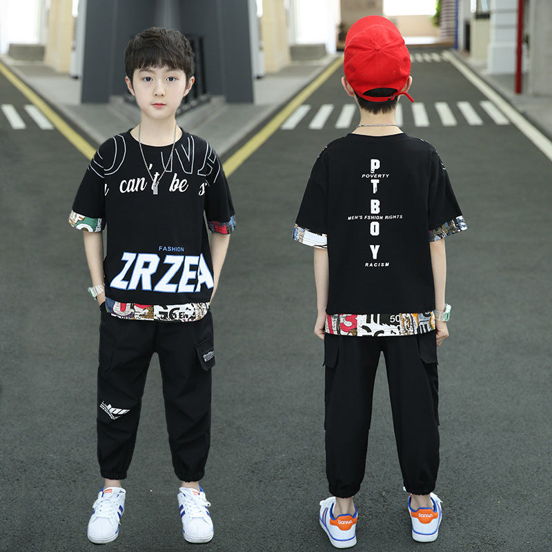 Children Boys Summer - Children's Boys' Summer Suit New Summer Leisure For Middle School Boys - Boys & Kids dresses - Baby's