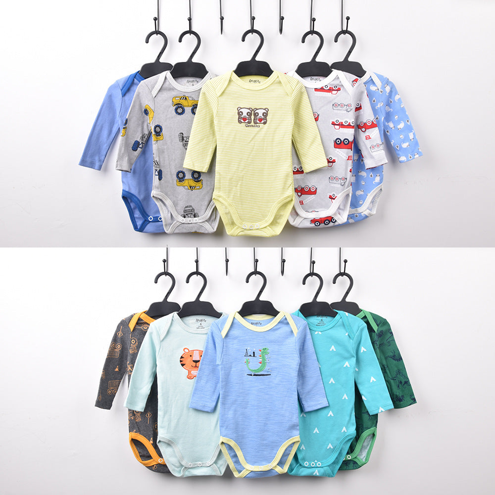 Redkite Romper Piece - Redkite Baby Romper 5-Piece Pack Cotton Envelope Collar Long Sleeve Triangle Romper baby romper