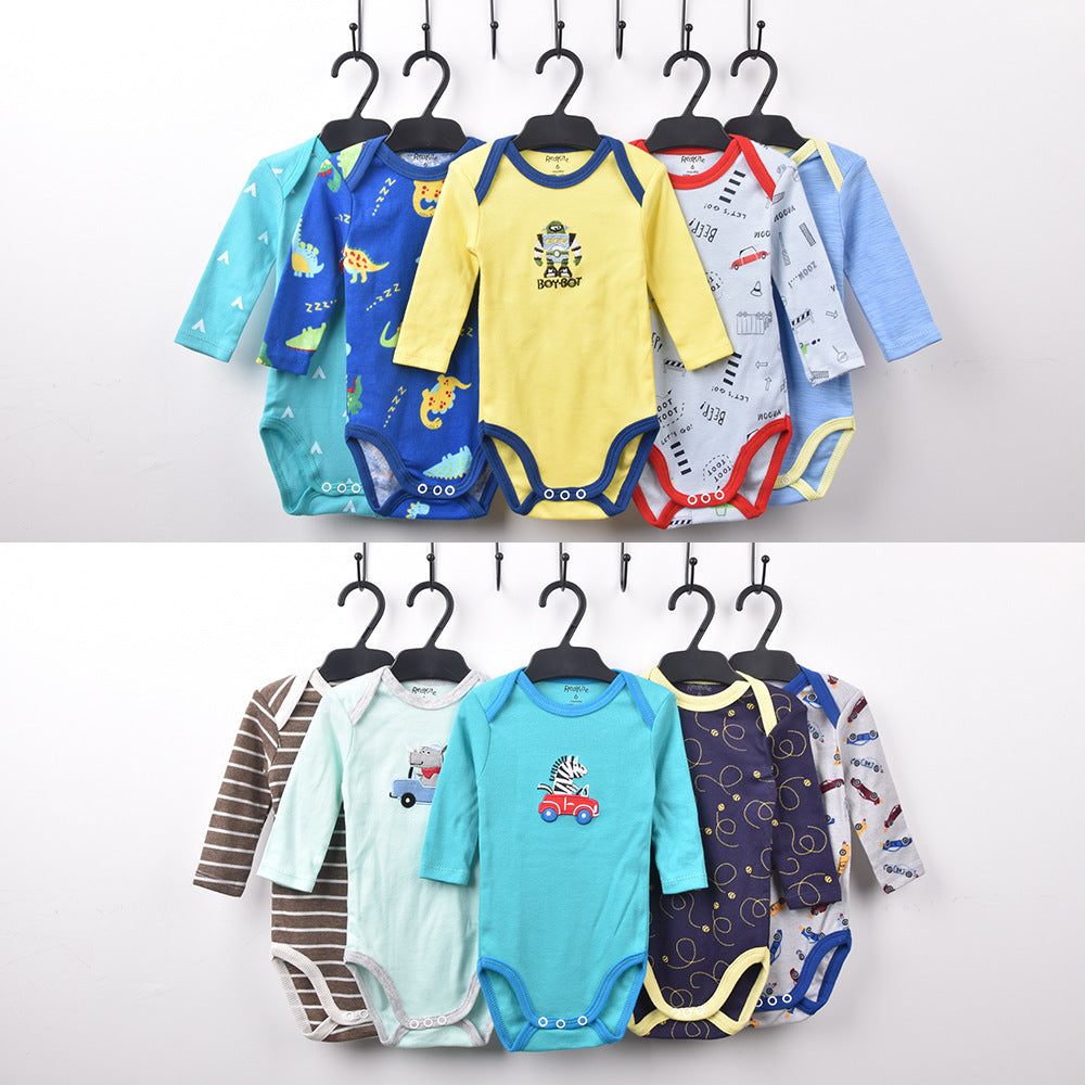 Redkite Romper Piece - Redkite Baby Romper 5-Piece Pack Cotton Envelope Collar Long Sleeve Triangle Romper baby romper