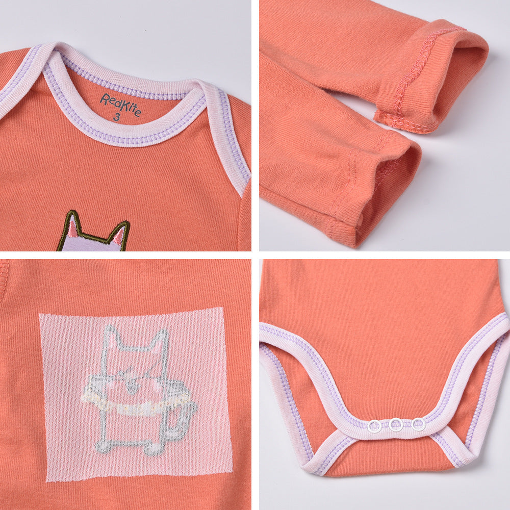 Redkite Romper Piece - Redkite Baby Romper 5-Piece Pack Cotton Envelope Collar Long Sleeve Triangle Romper baby romper
