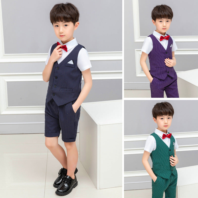 Spring And Summer Boys' Short-sleeved Shorts Suit Striped Children Clothes - Boys Summer & Party Dresses - Baby's World