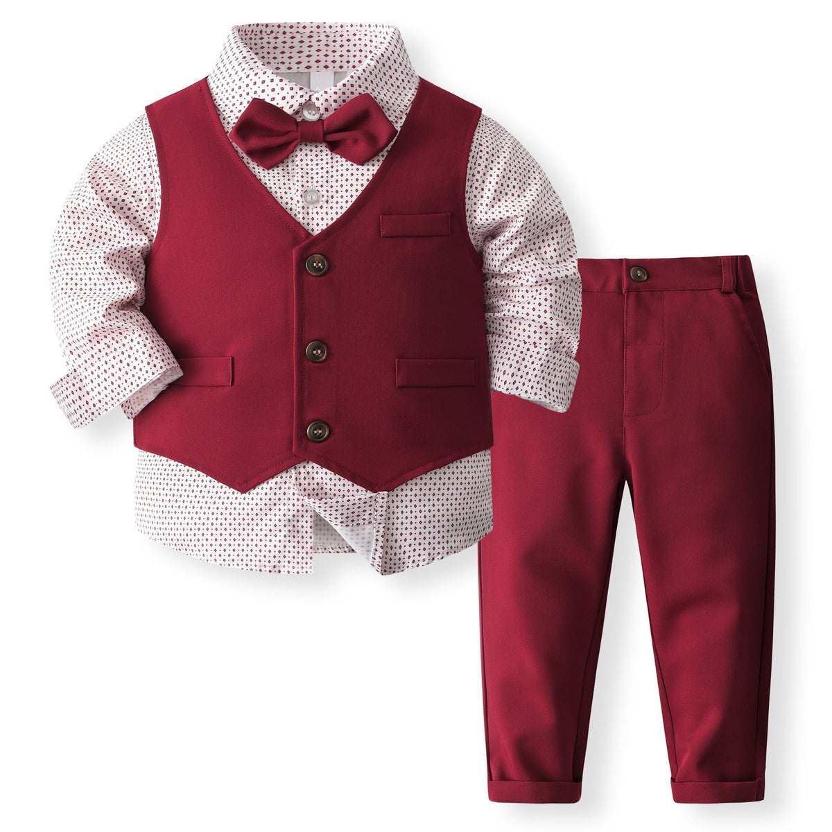 Boy Waistcoat Suit - Boy's Waistcoat Suit Spring And Autumn Flower Girl Wedding Clothes Suit - Boys Summer & Party Dresses