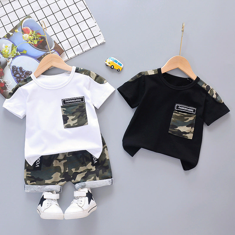 Summer New Boys' Western Style Camouflage Short Sleeve Suit - Boys & Kids dresses - Baby's World