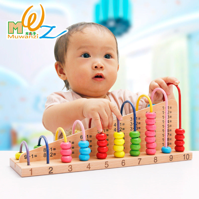 Wooden balls children's wooden beech computing rack learning abacus digital addition and subtraction cognitive early education learning wholesale