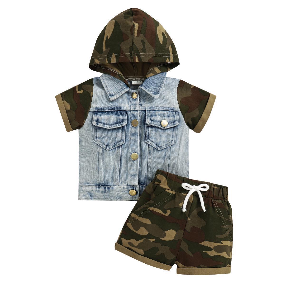 Boys Summer Hooded - Boys' Summer Hooded Children's Casual Camouflage Shorts - Boys Clothing - Baby's World (view 2)