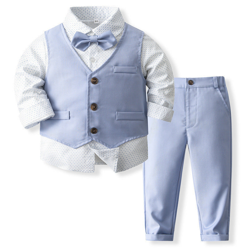 Boy Waistcoat Suit - Boy's Waistcoat Suit Spring And Autumn Flower Girl Wedding Clothes Suit - Boys Summer & Party Dresses