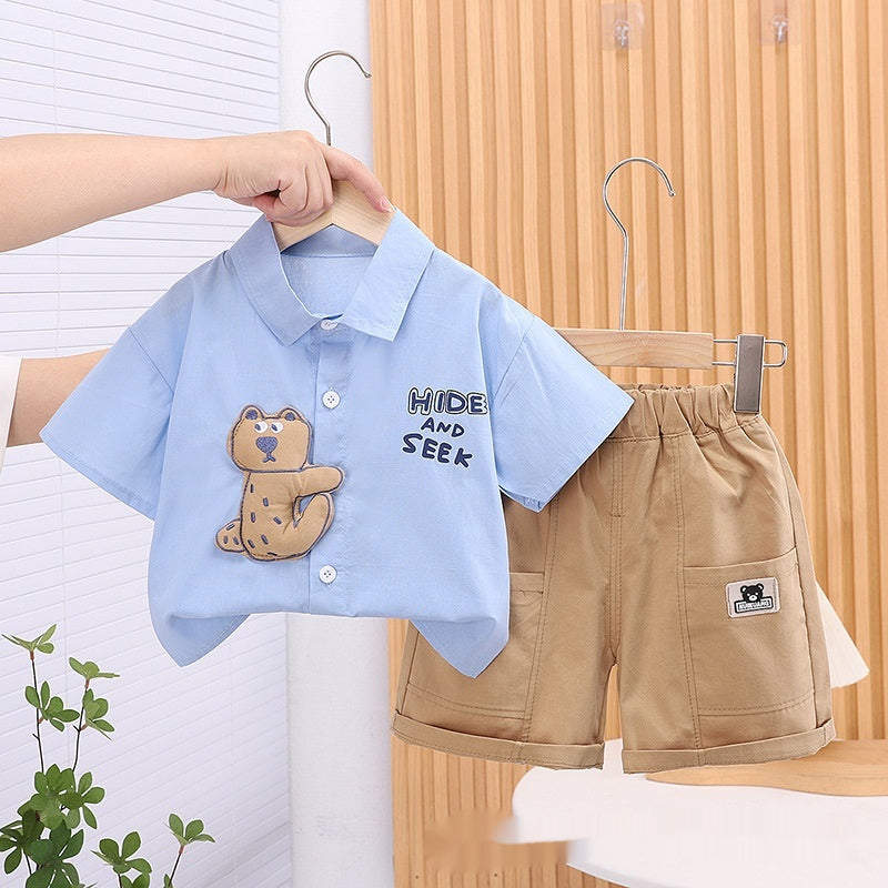 Personality Boy Trendy Thin Shirt Suit - Boys Summer & Party Dresses - Baby's World (view 5)