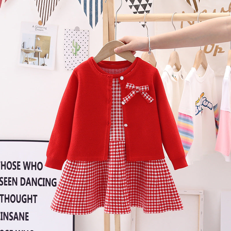 Jacket Vest Autumn Winter Girls Vest Skirt