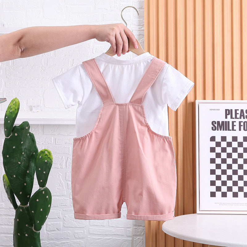 Summer Children Cotton T-shirt Suspender Suit - Boys Summer & Party Dresses - Baby's World (view 7)