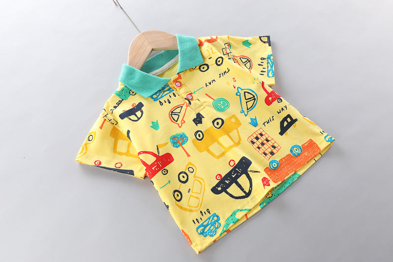 Boys And Girls Car Pattern Two-piece Summer Casual Clothes Baby - Boys Summer & Party Dresses - Baby's World (view 3)