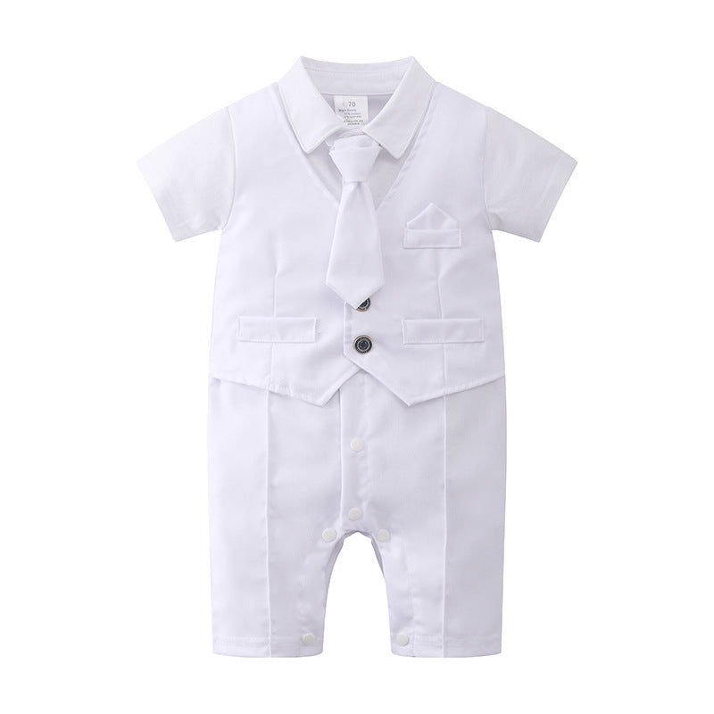 British Romper Baptism Dress Boys Baby Summer Bodysuit Baby Jumpsuit - Boys Summer & Party Dresses - Baby's World