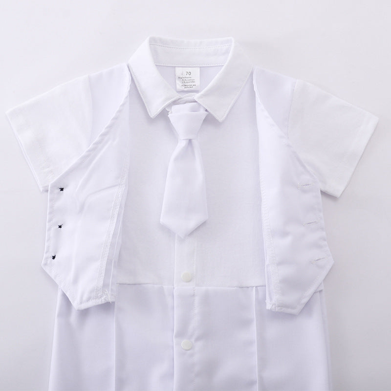 British Romper Baptism Dress Boys Baby Summer Bodysuit Baby Jumpsuit - Boys Summer & Party Dresses - Baby's World (view 4)