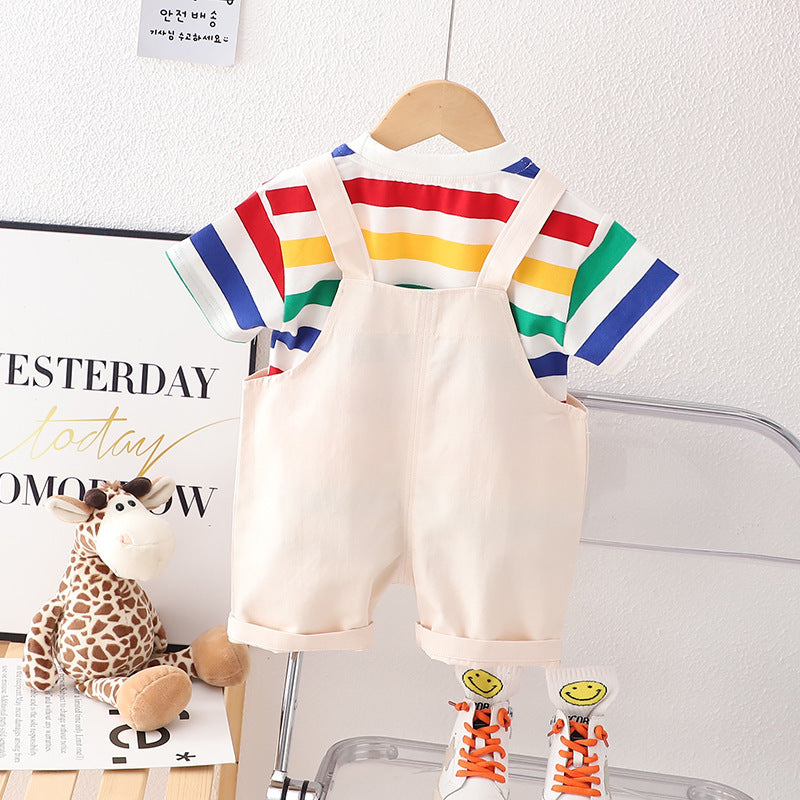 Boys Summer Casual - Boys' Summer Casual Suspender Trousers Short Sleeve Suit - Accessories - Baby's World (view 3)