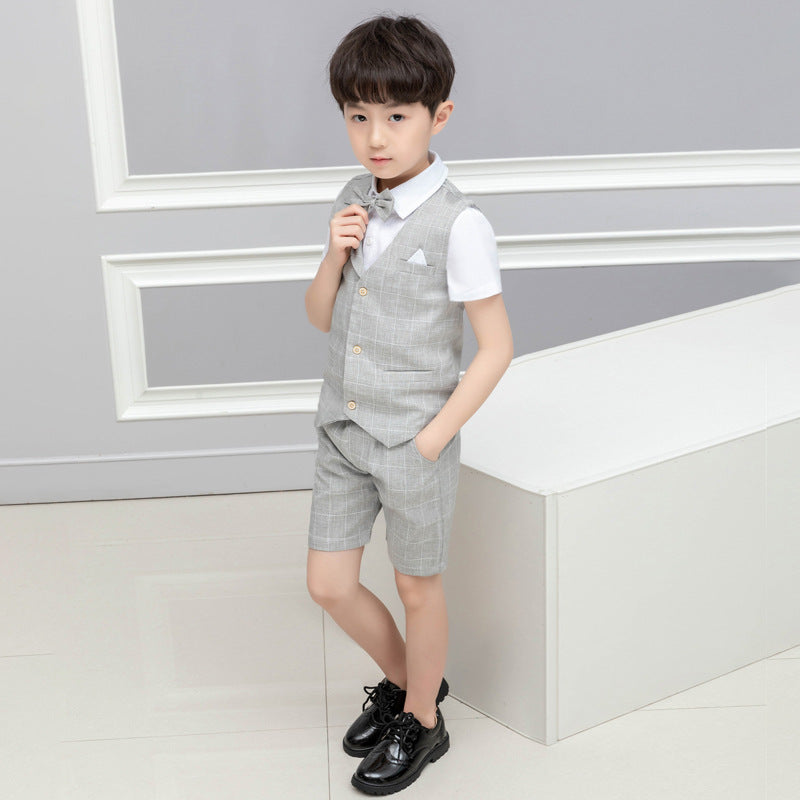 Boys Suit Dress - Boys' Suit Dress Vest Shorts Baby Suit - Boys Summer & Party Dresses - Baby's World (view 3)