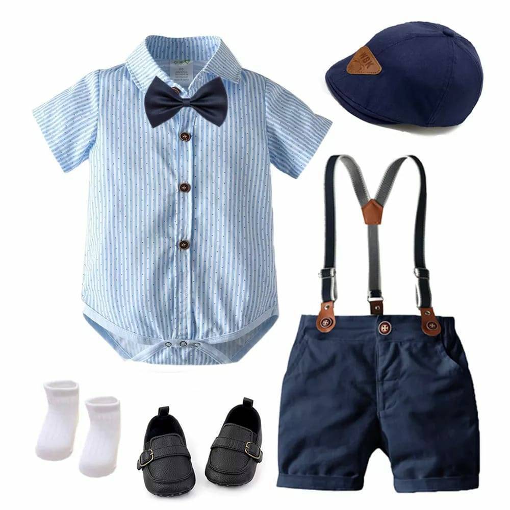 Boys Suit Romper - Boys Baby Suit Romper Short-sleeved Jumpsuit Overalls - Boys Clothing - Baby's World (view 14)