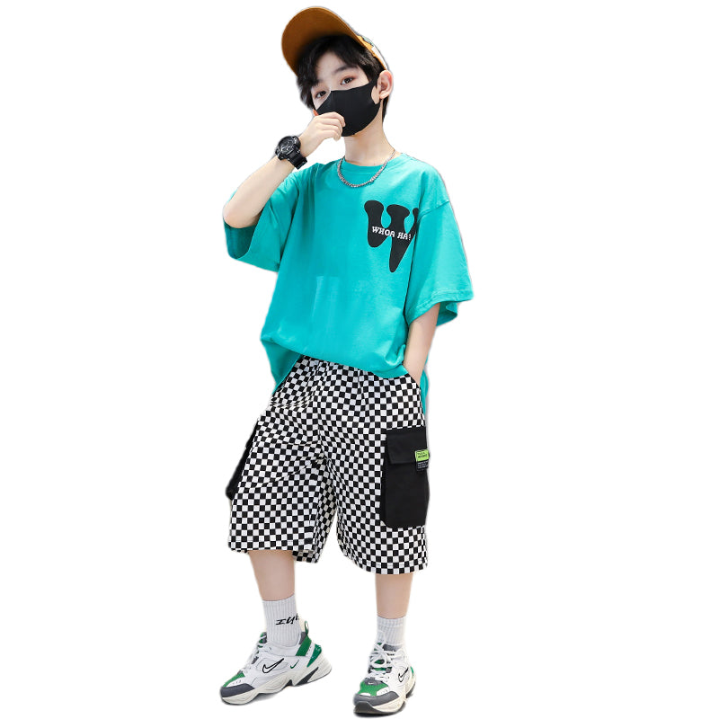 Boys Short Sleeve Sports Thin Handsome Clothes Set - Boys Summer & Party Dresses - Baby's World (view 2)